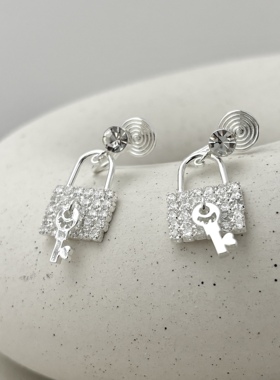 「星光锁包」闪亮银色耳环气质百搭耳夹女无耳洞耳钉通勤纯银耳饰