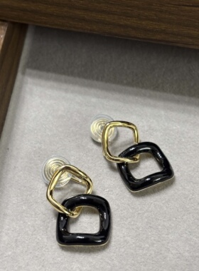 【复古链条】复古几何黑色链条无耳洞耳夹气质清冷耳饰女