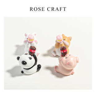 饰汽车中控台 ROSE CRAFT快乐吨吨桌面小摆件可爱创意情绪办公室装