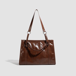 包包女2025新款时尚大容量手提托特包学生上课通勤单肩斜跨大包包