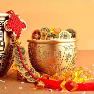 黄铜米缸聚财百福缸招财进宝米缸聚宝盆店铺客厅摆件纯铜百福铜缸