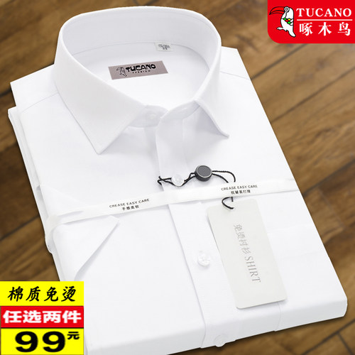 正品商务正装全棉免烫衬衫男士