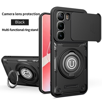 推拉窗护镜手机壳适用于传音INFINIX HOT60I 4G/HOT60 5G旋转支架车载磁吸加厚防摔海外出口级保护壳