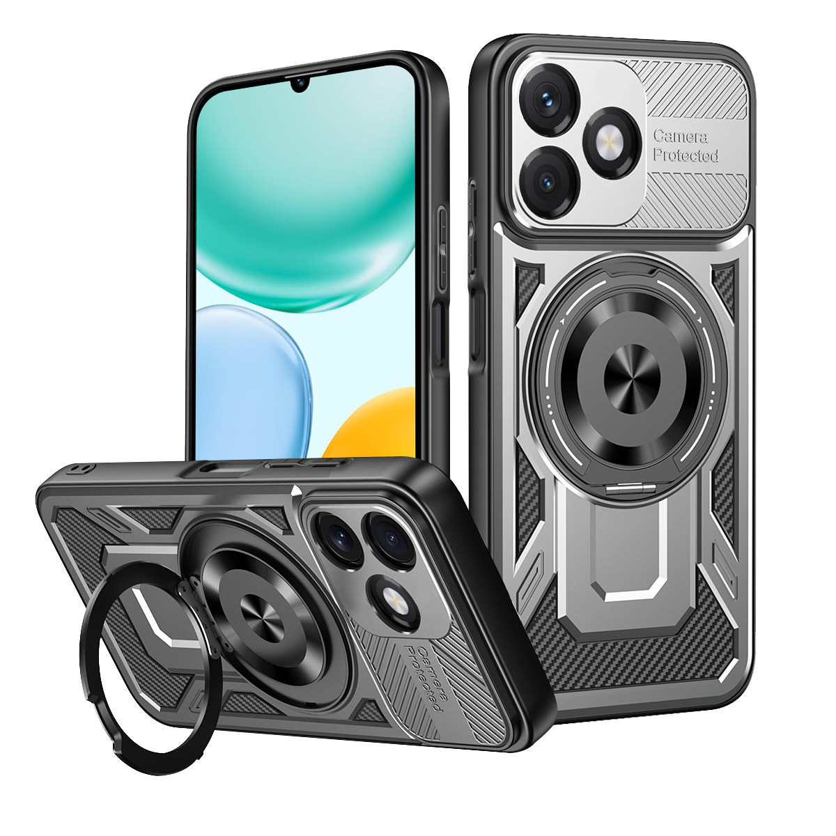 适用于荣耀X5C 4G国外版手机壳荣耀X5C PLUS 4G国外版磁环支架荣耀Play10A 4G 2025国外版车载磁吸无线充