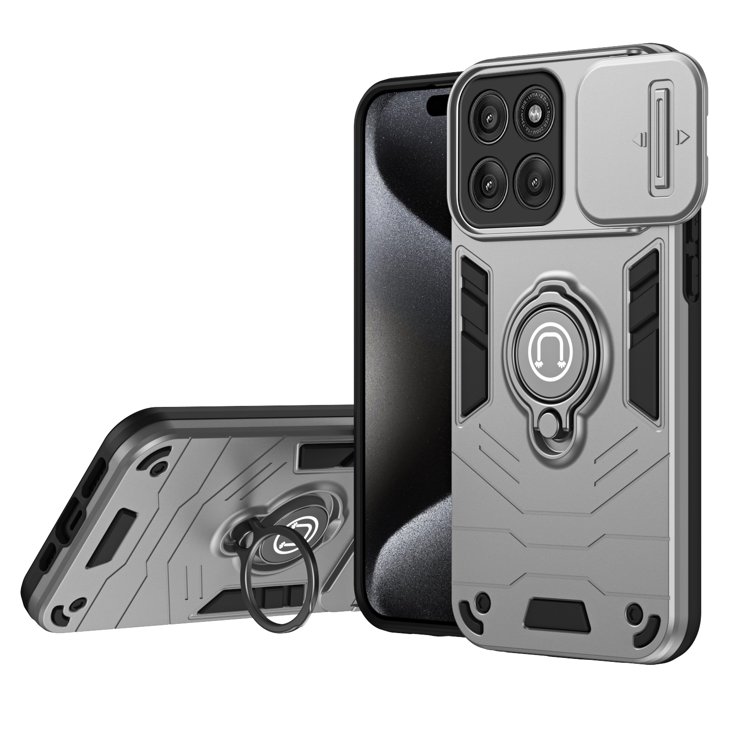 适用于Motorola Moto Edge 60Pro手机壳推拉窗镜头保护指环支架机甲防摔防滑保护套车载磁吸硬壳