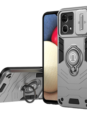 适用于OPPO RENO8手机壳RENO7推拉窗镜头F21PRO保护指环支架机甲风防摔防滑保护套新款磁吸