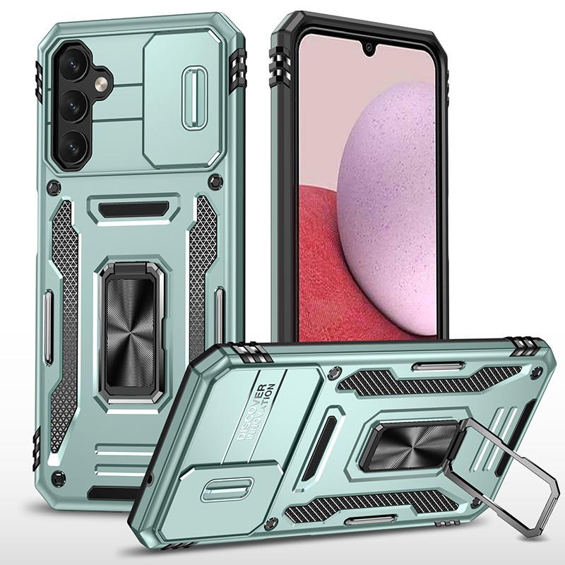 适用于三星Galaxy A14 4G/5G手机壳三星A11推拉窗二合一车载磁吸指环支架军士级加厚护甲防摔保护套