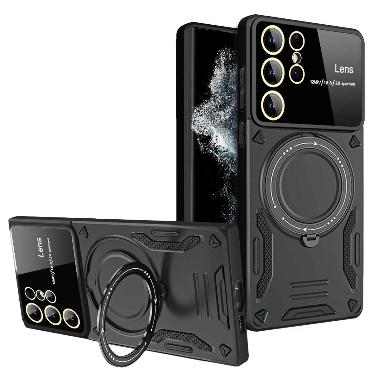 适用于三星Galaxy S26Ultra磁环支架手机壳旋转指环车载磁吸无线充亚克力防摔大视窗保护镜头