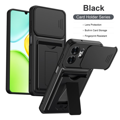 多功能卡包一体手机壳适用于荣耀Honor X6D支架荣耀PLAY60A推拉窗防摔二合一硬壳
