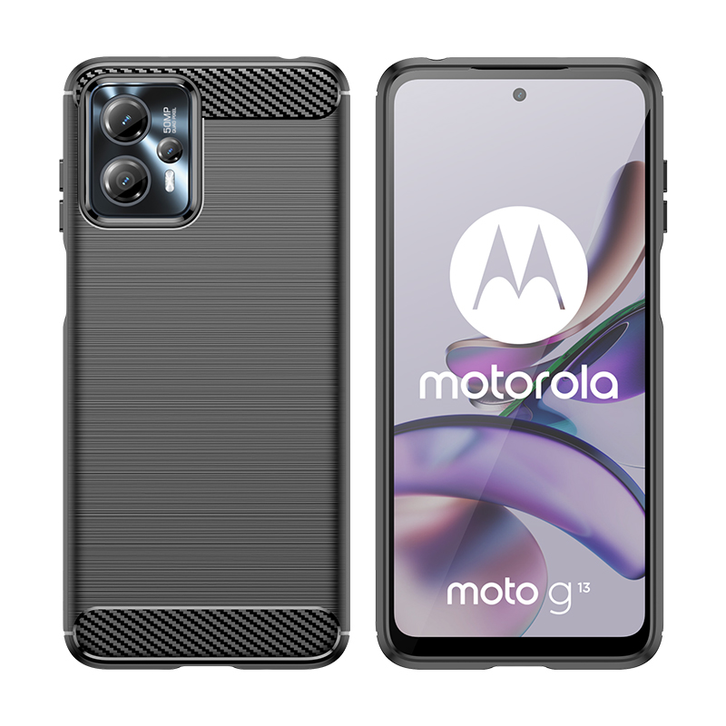 适用于摩托罗拉MOTO G23手机壳G13新款碳纤维拉丝超薄硅胶软壳防摔防滑保护套全包边