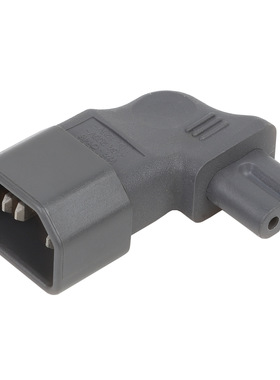 WA-0148G IEC C14转C7左弯右弯电源转换头品字公转8字尾右弯灰色
