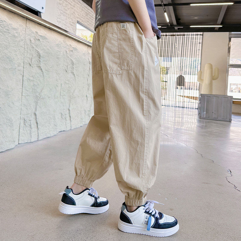 左西官方旗舰店儿童装男童夏装裤子2026新款中大童夏季男孩棉麻薄