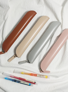 简约纯色苹果pencil电熔笔黑色皮质pvc笔套数码笔m-pen专用笔袋