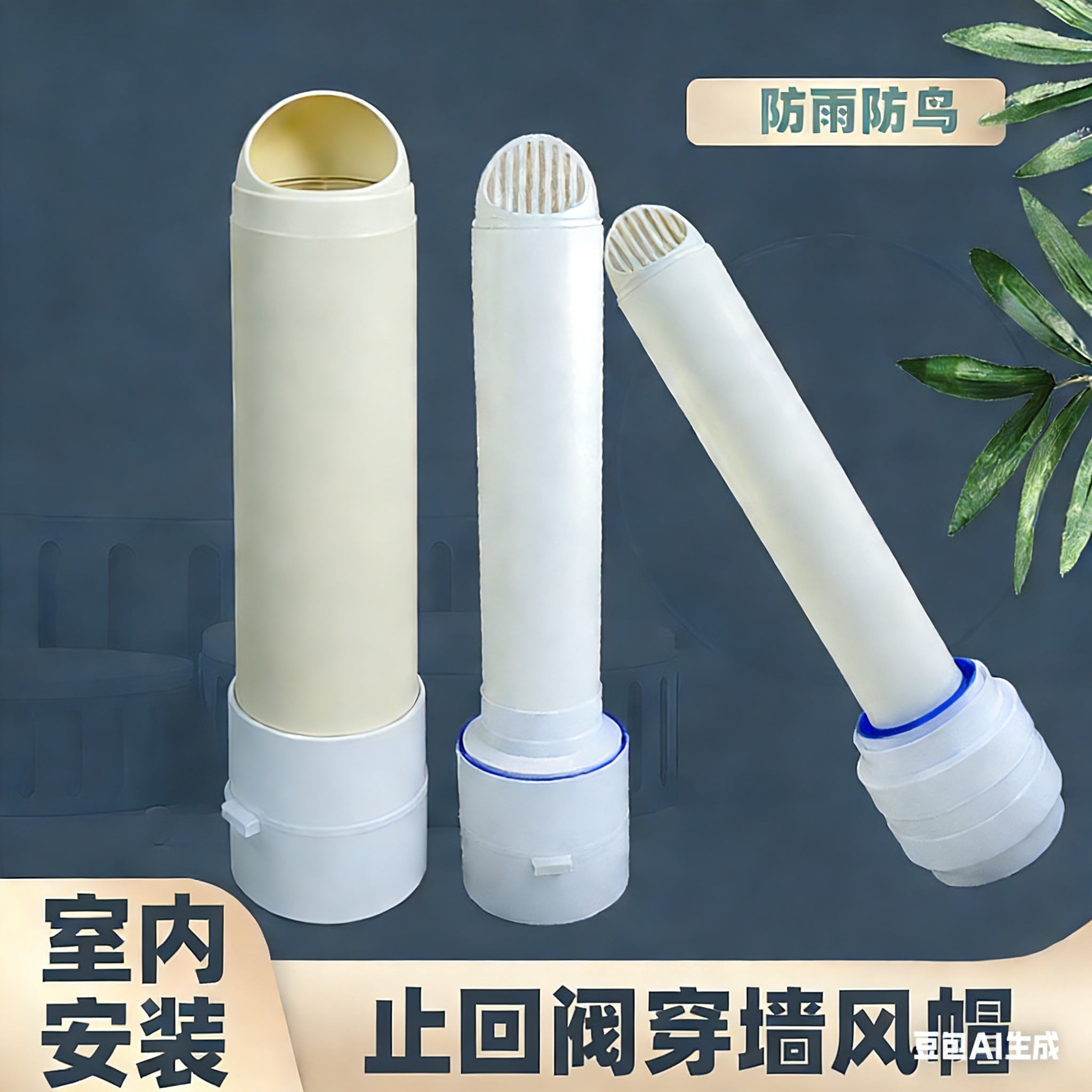 加长止逆阀防虫浴霸排气管防鸟穿墙风帽抽油烟机管道外墙一体式