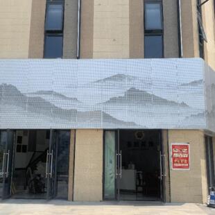 门头冲孔铝单板三水画冲孔铝单板氟碳铝单板穿孔铝板门头定制