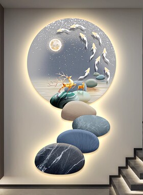 石来运转led带灯轻奢入户玄关