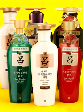 韩国紫吕洗发水贸易版黑吕棕去屑护发素洗护套装红绿蓝吕防脱正品