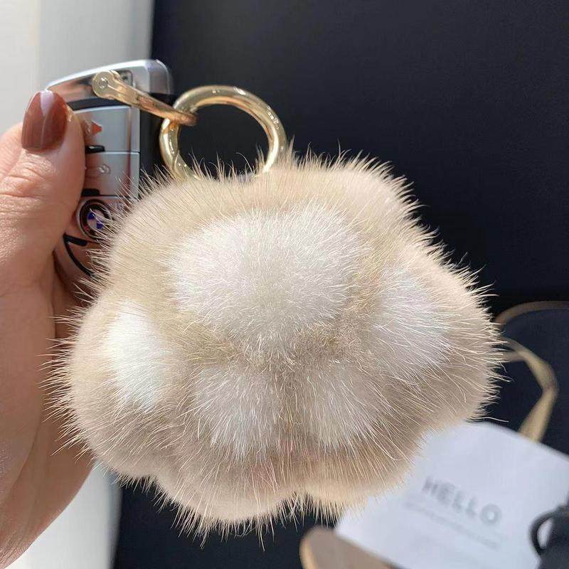 仿水貂皮草小猫爪毛绒挂件小爪子钥匙扣