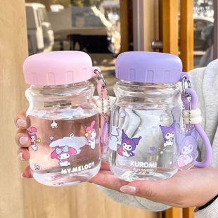 三丽鸥玻璃杯可爱库洛米女生夏季水杯上学专用小巧便携迷你口袋杯