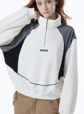 ERRORCODErobot黑白灰基础色羊毛舒适感粗纹立领卫衣休闲百搭