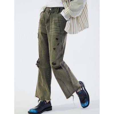 牛仔裤长裤常规破洞2023春季