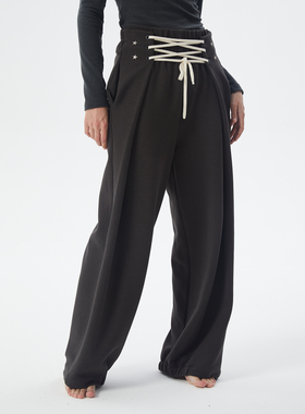 ERRORCODErobot鞋带设计自然褶皱松弛感卫裤街头休闲运动长裤