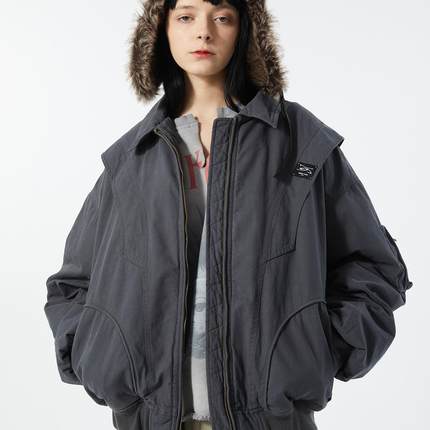 ERRORCODErobotMA2藏青色活页薄棉宽松水洗夹克外套春季中性