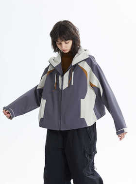 ERRORCODErobo拱门造型拼色户外中性冲锋衣特氟龙三合一防风防水