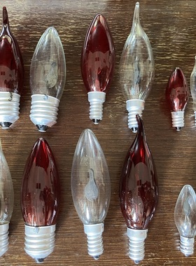 闪烁E14火苗灯泡led红色e12仿真火焰灯e27蜡烛尖泡佛台闪泡装饰灯