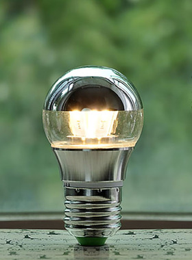 LED半电镀水银反射无影灯泡G45E27E14螺口家用镀金球泡魔豆灯光源