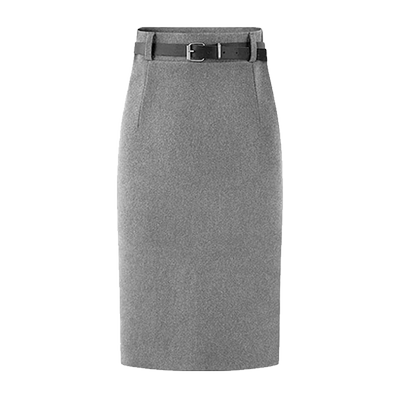 毛呢半身裙包臀显瘦气质百搭加厚