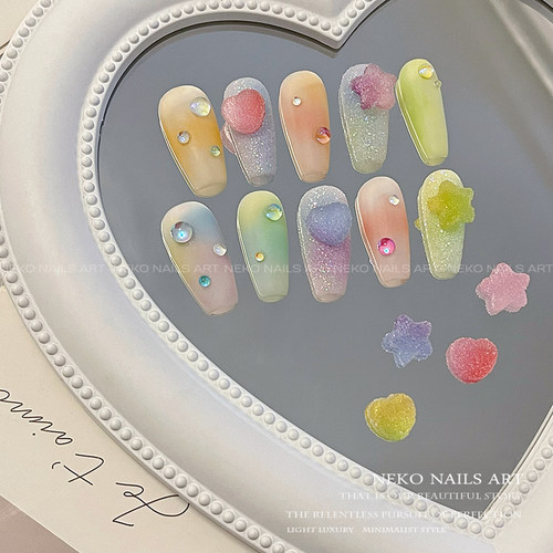 NEKONK爱心星星软糖美甲饰品