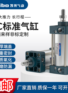 SC标准气缸亚德客型小型气动缸径32/40/50/63/80/100/125/160/200