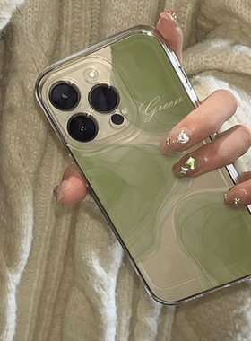 绿色旋涡适用于OPPOA3活力手机壳K12/X软壳Reno13透明FINDX8新款A72