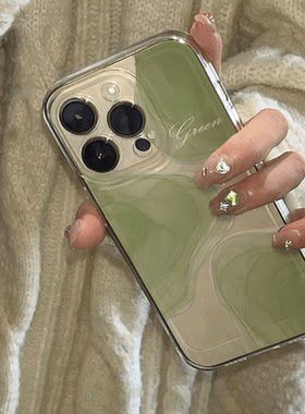 绿色旋涡适用于OPPOA3活力手机壳K12/X软壳Reno13透明FINDX8新款A72