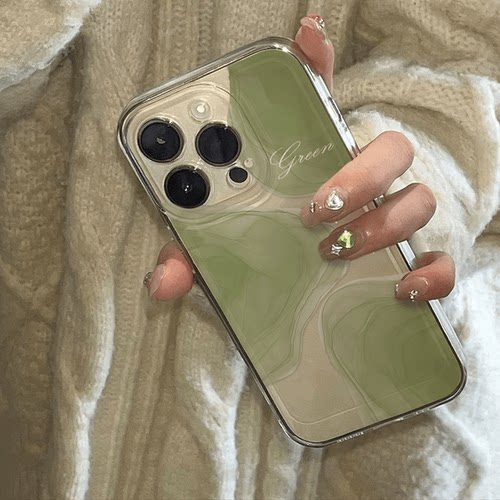 绿色旋涡适用于OPPOA3活力手机壳K12/X软壳Reno13透明FINDX8新款A72