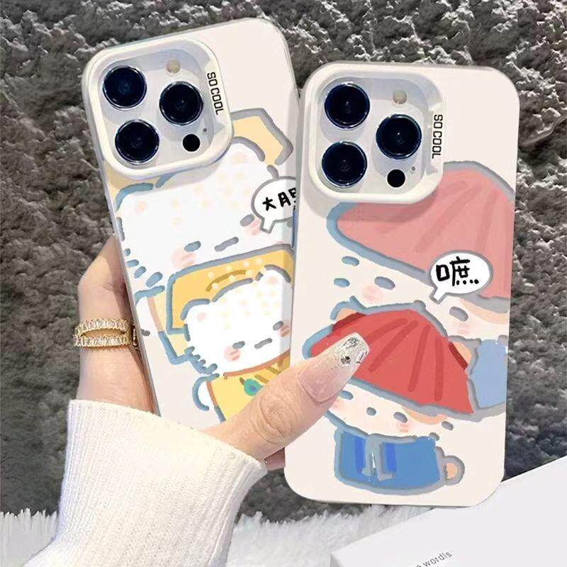皇上太监情侣可爱猫猫ins卡通适用于苹果16Pro手机壳iPhone15可爱14/13x套xsxr女款promax全包