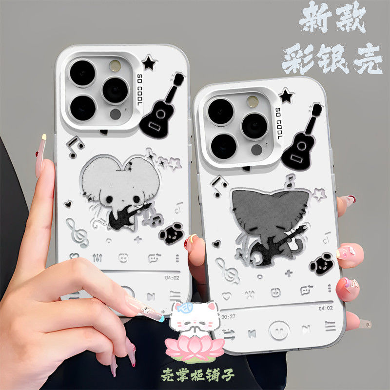 朋克小鼠摇滚彩银手机壳适用于OPPOreno7苹果11vivo红米K30Q版华为OPPO