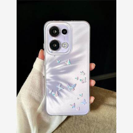 梦幻蝴蝶起舞蝴蝶适用于OPPORENO13手机壳reno13pro全包防摔硅胶软壳透明高颜值