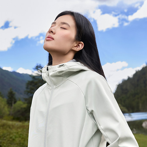 361运动外套2025新款女子梭织加绒连帽外套修身舒适保暖防泼上衣