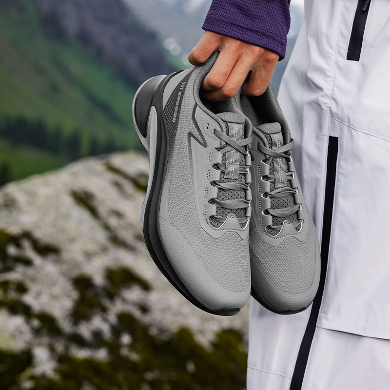 361跑步鞋男网面透气男鞋薄款网鞋防滑耐磨户外灰色运动鞋子男士