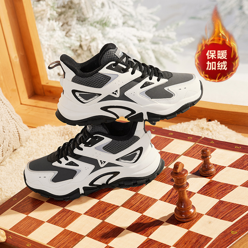 防水老爹鞋361度女鞋加绒