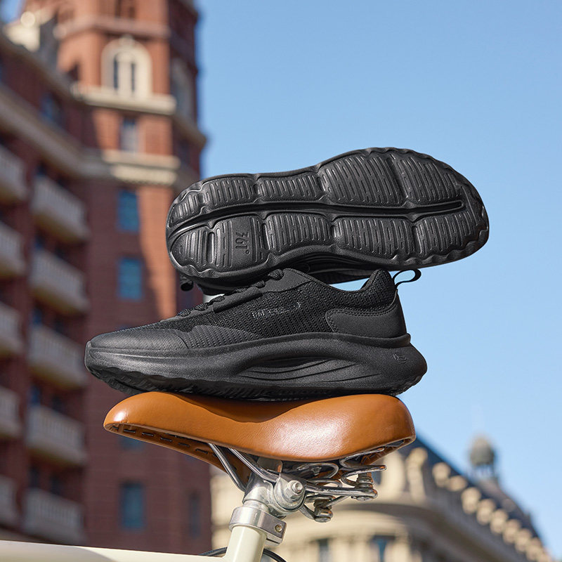 361豆腐鞋女鞋2026夏季运动鞋女款网面网鞋休闲厚底黑色跑步鞋女