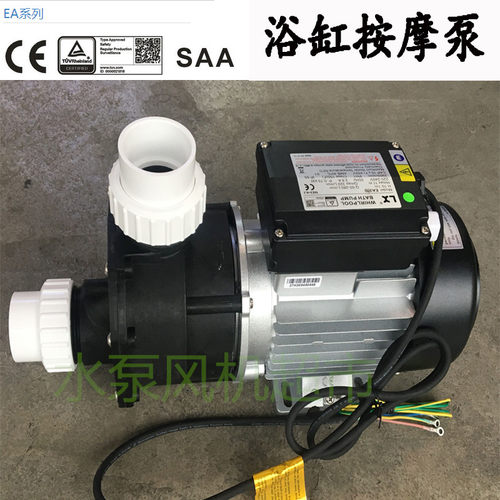 泵体、泵盖、叶轮均采用高强度工程塑料制造；电机壳为优质铝合金；配以机械式密封；单相电机安装TI热保护器，可以长时间连续运行，配气动开关操作，确保使用方便、安全。当马达关闭时泵内的液体会迅速全部排出，适用于旋流浴池和水力按摩浴池等用途。