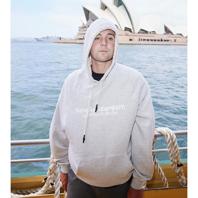 纯棉休闲宽松潮套头连帽卫衣