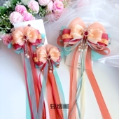 轻烟阁 A252漠中幻影 敦煌民族风桔蓝锆石珍珠蝴蝶结后压飘带对夹