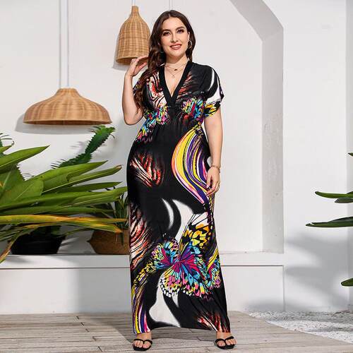 2024 Plus Size Women Dresses M6XL 加肥加长沙滩裙拖地连衣裙