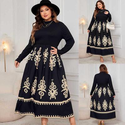 plus size women dress Autumn fat ladies dresses 大码连衣裙女