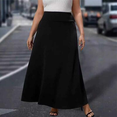 plus size High Waist summer skirts women long skirt 半身裙女
