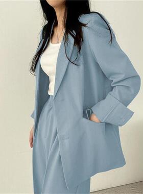 fall 2piece set suits coat pants women 韩版西装2件套西服套装